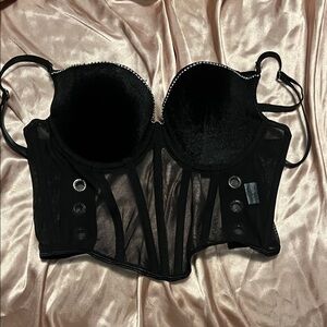 Elegant Black Sheer Corset Top
